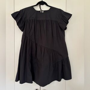 Black Ruffle Sleeve Dress